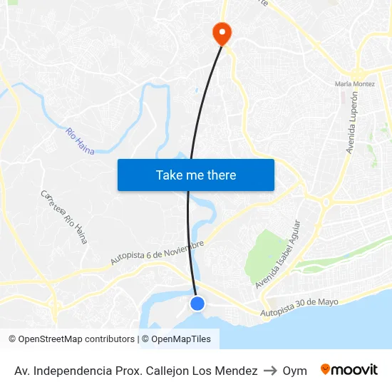 Av. Independencia Prox. Callejon Los Mendez to Oym map
