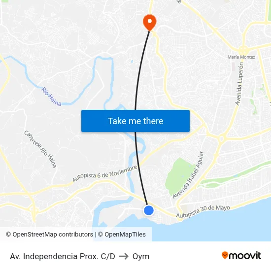 Av. Independencia Prox. C/D to Oym map