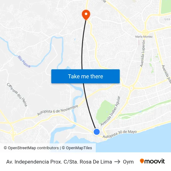 Av. Independencia Prox. C/Sta. Rosa De Lima to Oym map