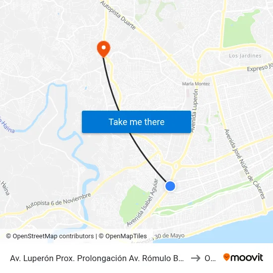 Av. Luperón Prox. Prolongación Av. Rómulo Betancourt to Oym map