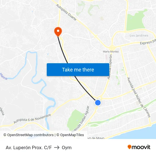 Av. Luperón Prox. C/F to Oym map
