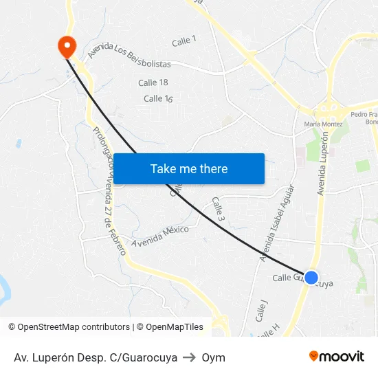 Av. Luperón Desp. C/Guarocuya to Oym map