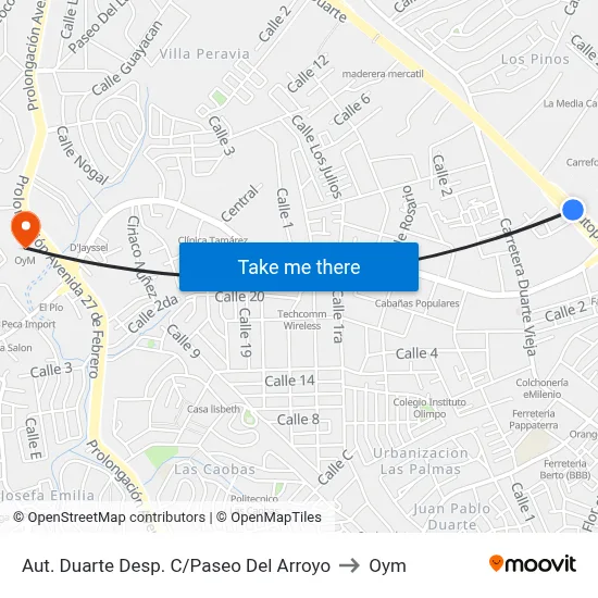 Aut. Duarte Desp. C/Paseo Del Arroyo to Oym map
