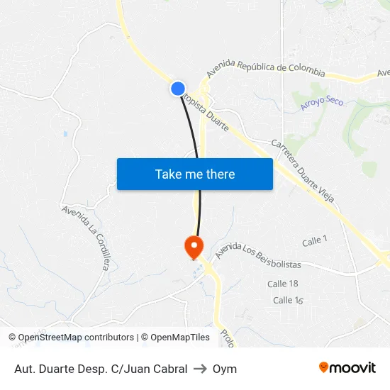 Aut. Duarte Desp. C/Juan Cabral to Oym map