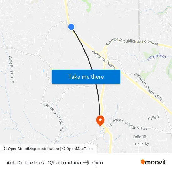 Aut. Duarte Prox. C/La Trinitaria to Oym map