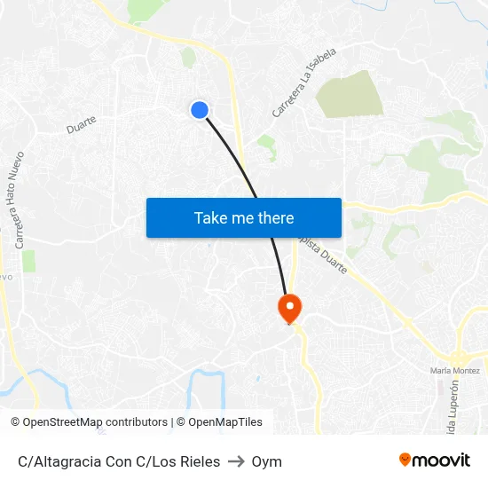 C/Altagracia Con C/Los Rieles to Oym map
