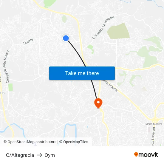 C/Altagracia to Oym map