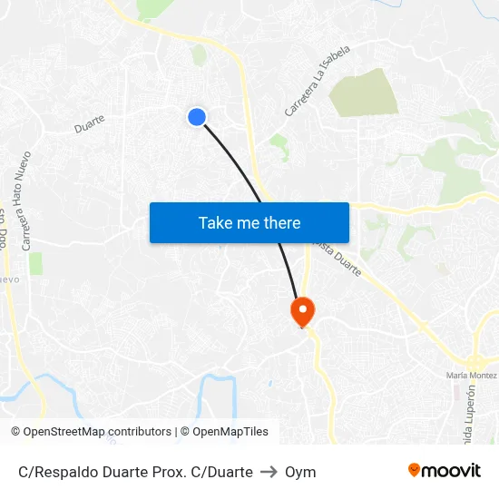 C/Respaldo Duarte Prox. C/Duarte to Oym map