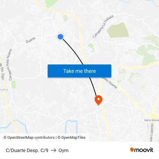 C/Duarte Desp. C/9 to Oym map