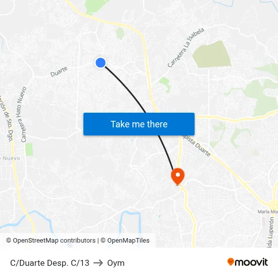 C/Duarte Desp. C/13 to Oym map