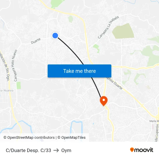 C/Duarte Desp. C/33 to Oym map