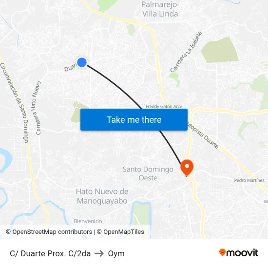 C/ Duarte Prox. C/2da to Oym map