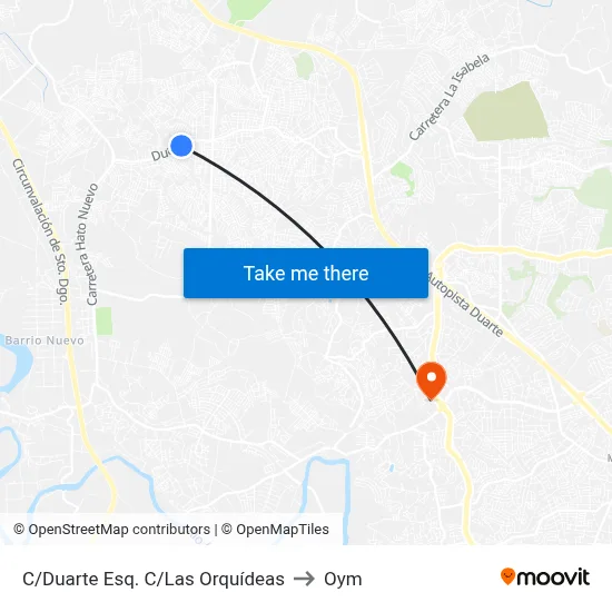 C/Duarte Esq. C/Las Orquídeas to Oym map