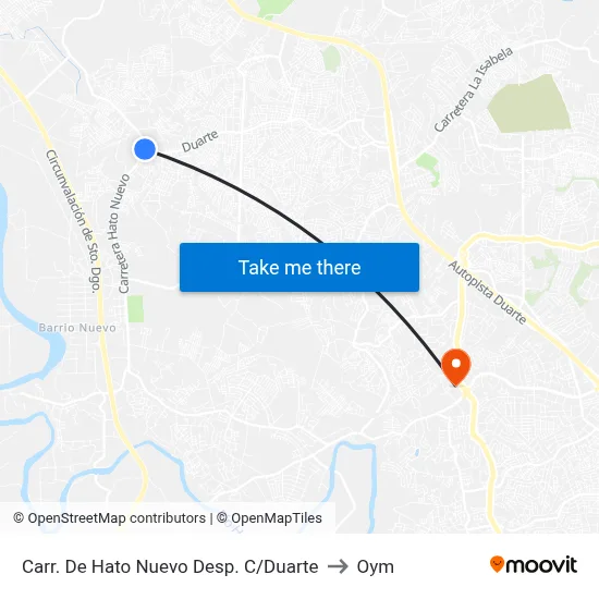 Carr. De Hato Nuevo Desp. C/Duarte to Oym map