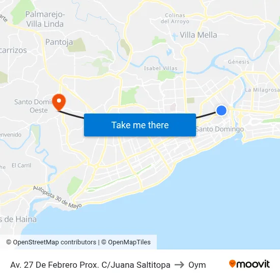 Av. 27 De Febrero Prox. C/Juana Saltitopa to Oym map