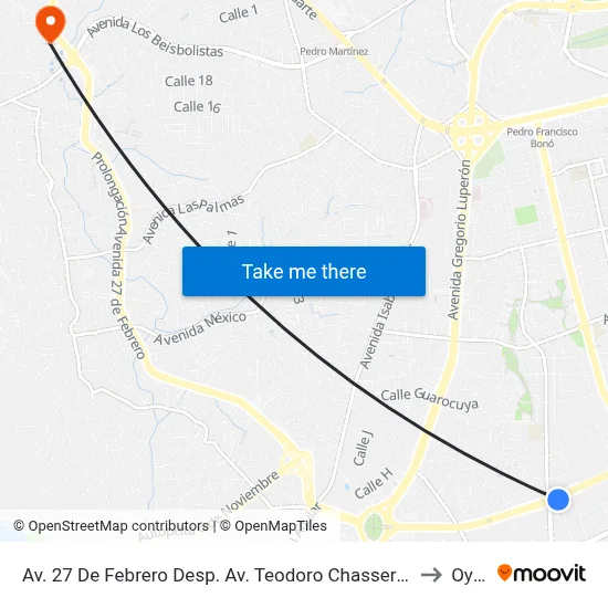 Av. 27 De Febrero Desp. Av. Teodoro Chasseriau to Oym map