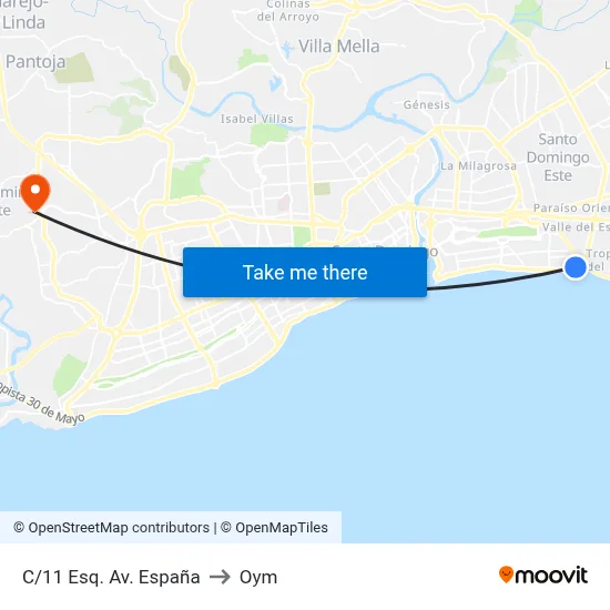 C/11 Esq. Av. España to Oym map