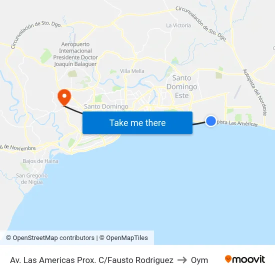 Av. Las Americas Prox. C/Fausto Rodriguez to Oym map