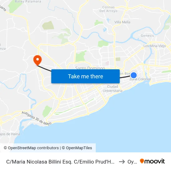 C/Maria Nicolasa Billini Esq. C/Emilio Prud'Homme to Oym map