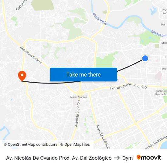 Av. Nicolás De Ovando Prox. Av. Del Zoológico to Oym map