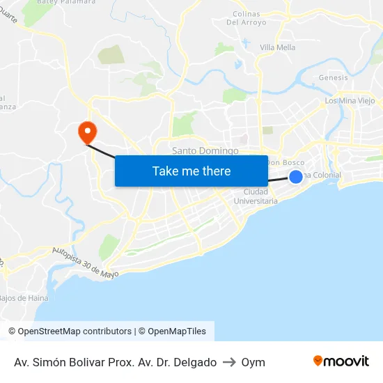 Av. Simón Bolivar Prox. Av. Dr. Delgado to Oym map