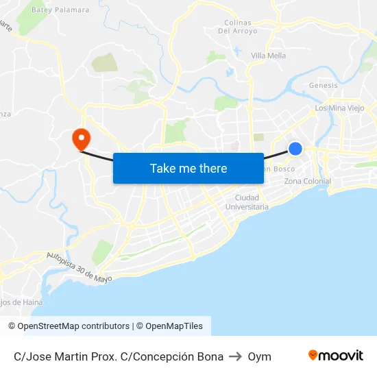 C/Jose Martin Prox. C/Concepción Bona to Oym map