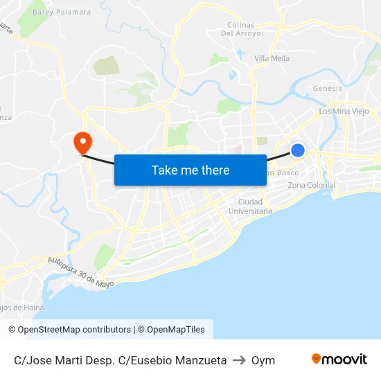 C/Jose Marti Desp. C/Eusebio Manzueta to Oym map