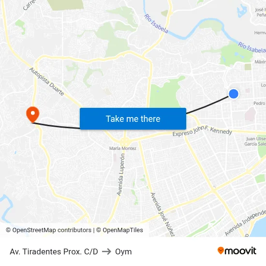 Av. Tiradentes Prox. C/D to Oym map