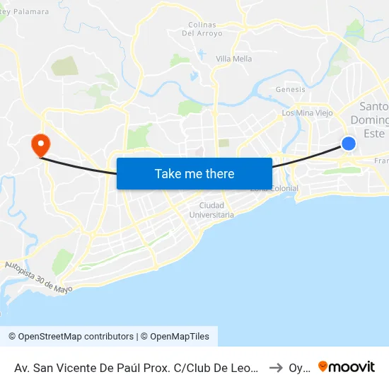 Av. San Vicente De Paúl Prox. C/Club De Leones to Oym map
