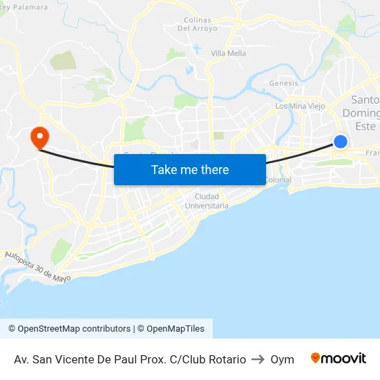 Av. San Vicente De Paul Prox. C/Club Rotario to Oym map