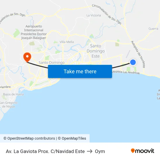 Av. La Gaviota Prox. C/Navidad Este to Oym map