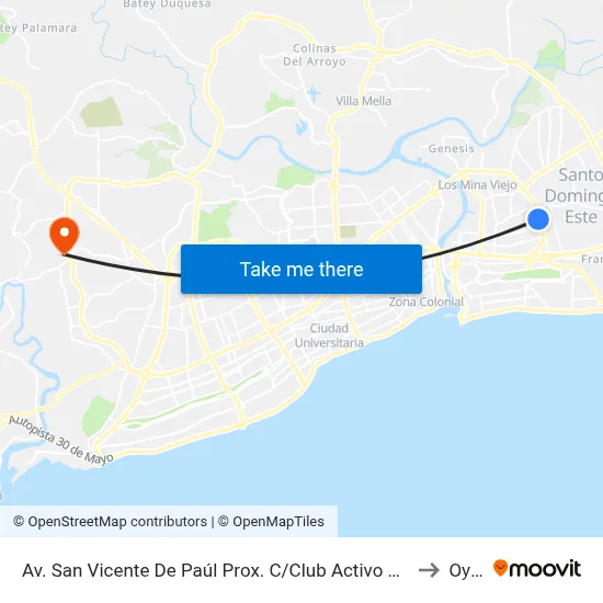 Av. San Vicente De Paúl Prox. C/Club Activo 20-30 to Oym map