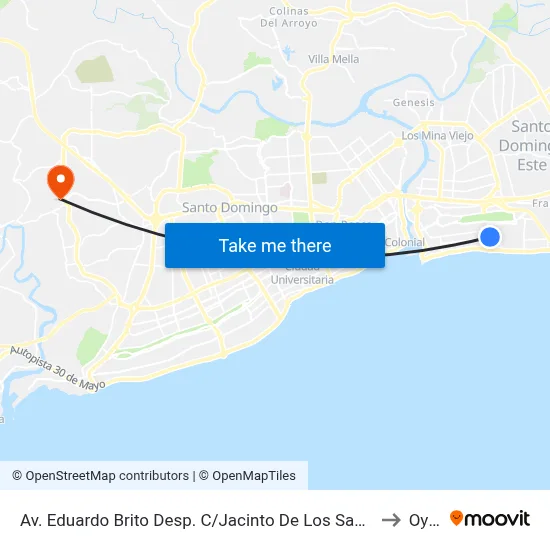 Av. Eduardo Brito Desp. C/Jacinto De Los Santos to Oym map