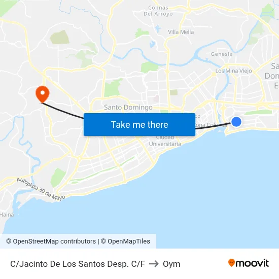 C/Jacinto De Los Santos Desp. C/F to Oym map
