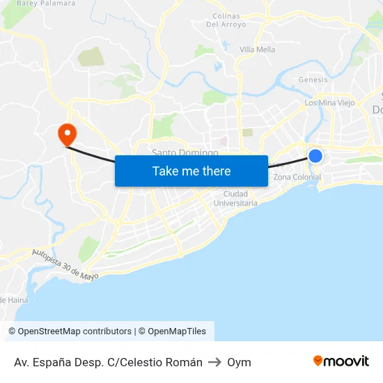 Av. España Desp. C/Celestio Román to Oym map