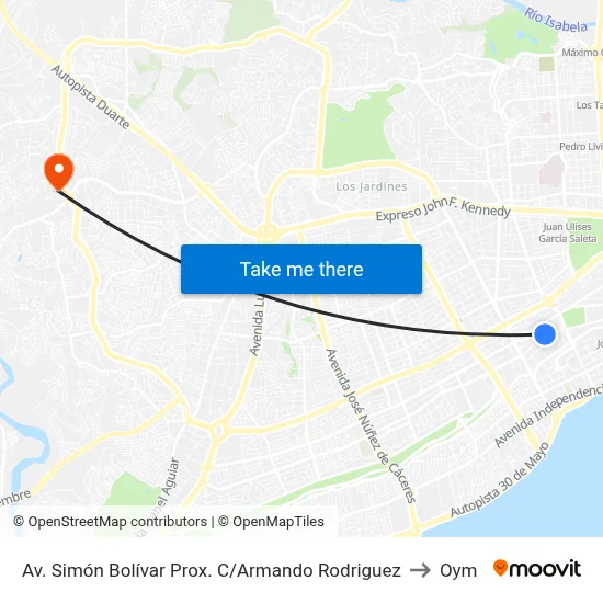 Av. Simón Bolívar Prox. C/Armando Rodriguez to Oym map