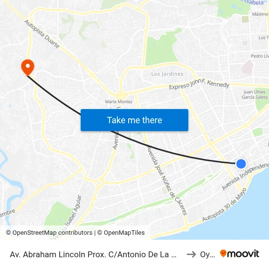 Av. Abraham Lincoln Prox. C/Antonio De La Maza to Oym map