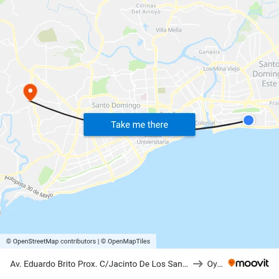 Av. Eduardo Brito Prox. C/Jacinto De Los Santos to Oym map