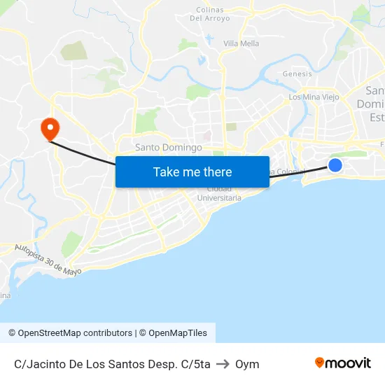 C/Jacinto De Los Santos Desp. C/5ta to Oym map