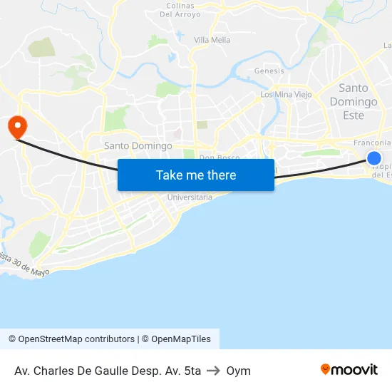 Av. Charles De Gaulle Desp. Av. 5ta to Oym map