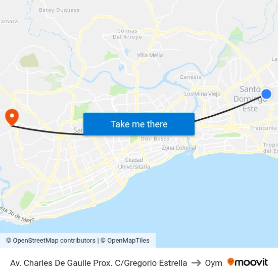 Av. Charles De Gaulle Prox. C/Gregorio Estrella to Oym map