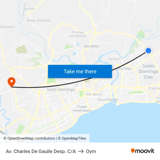 Av. Charles De Gaulle Desp. C/A to Oym map