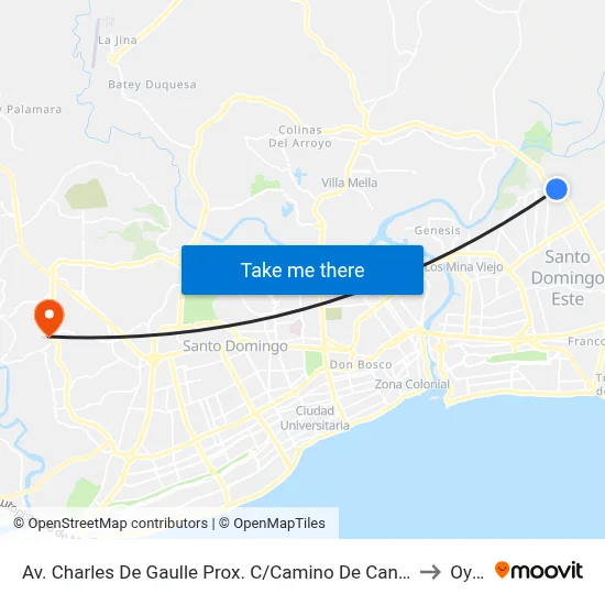 Av. Charles De Gaulle Prox. C/Camino De Cancino to Oym map