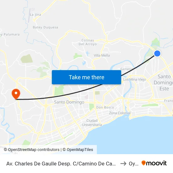 Av. Charles De Gaulle Desp. C/Camino De Cancino to Oym map