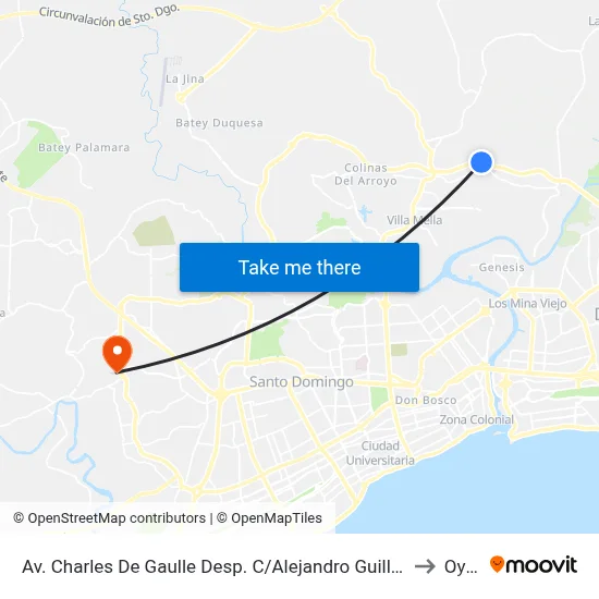 Av. Charles De Gaulle Desp. C/Alejandro Guillen to Oym map