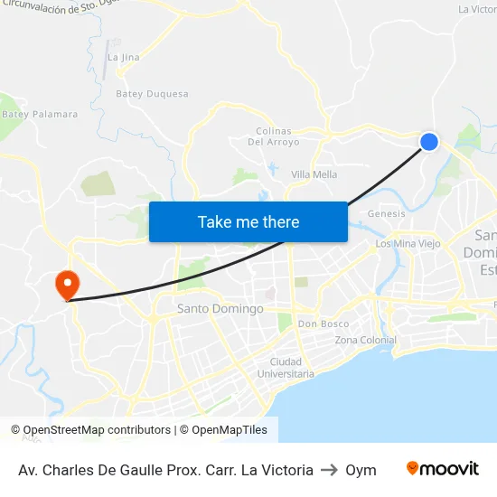 Av. Charles De Gaulle Prox. Carr. La Victoria to Oym map