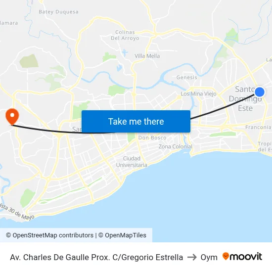 Av. Charles De Gaulle Prox. C/Gregorio Estrella to Oym map