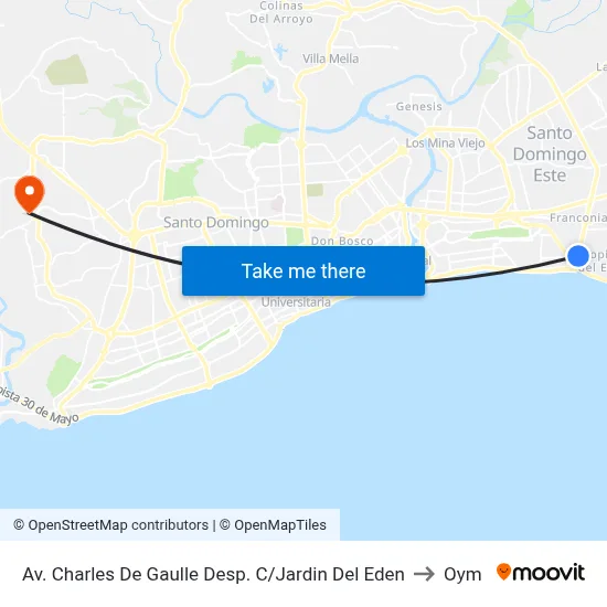 Av. Charles De Gaulle Desp. C/Jardin Del Eden to Oym map