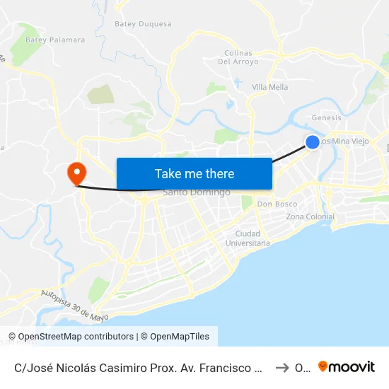 C/José Nicolás Casimiro Prox. Av. Francisco Del Rosario Sanchez to Oym map