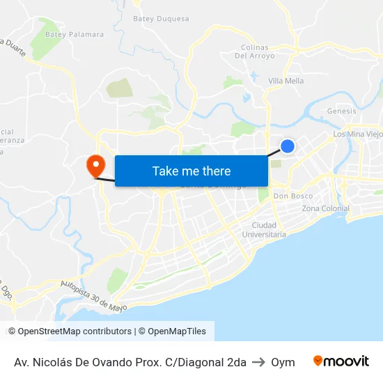 Av. Nicolás De Ovando Prox. C/Diagonal 2da to Oym map